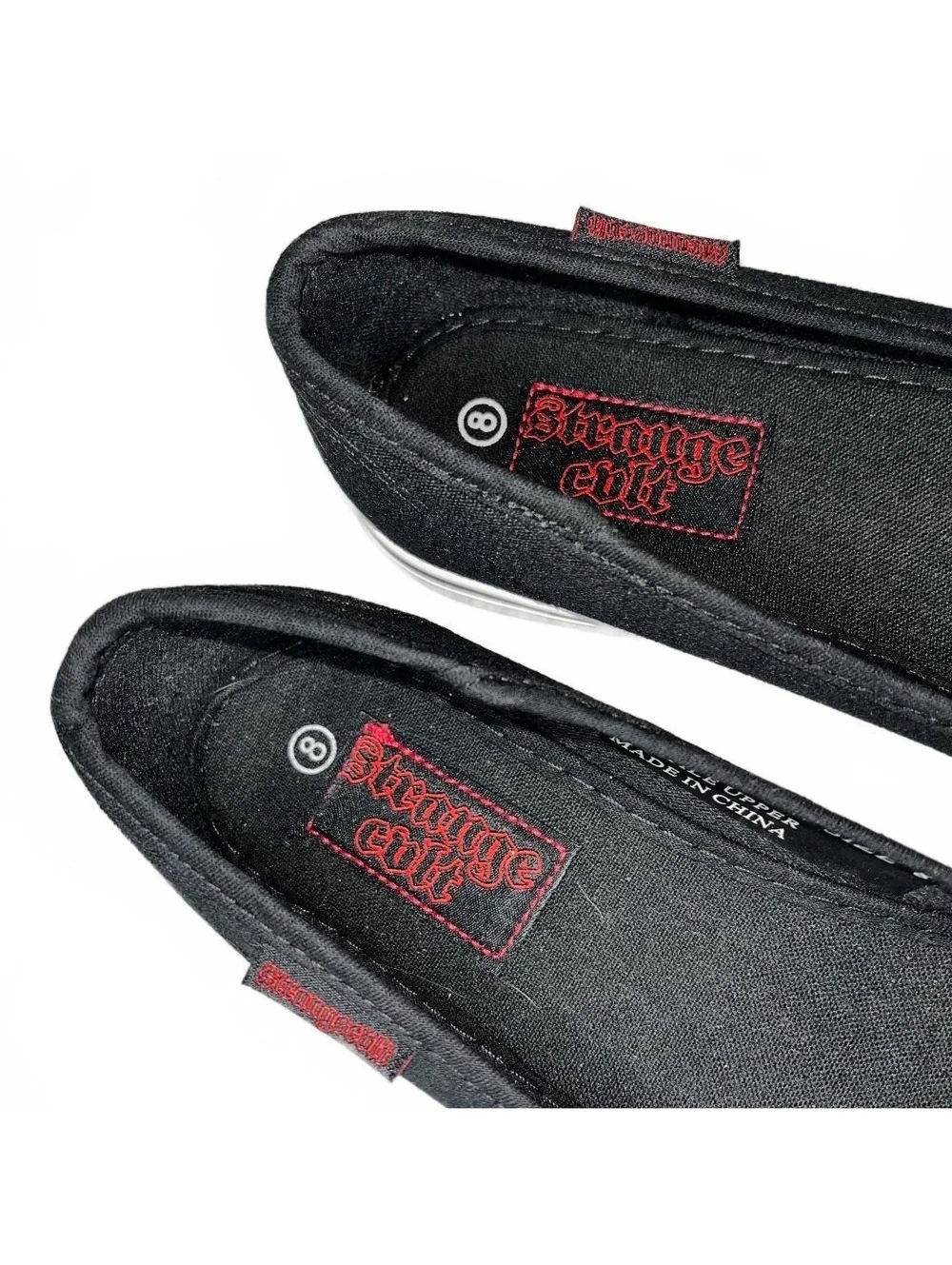 Strange Cvlt x Emily the Strange Bow Flats Black Red Size 8